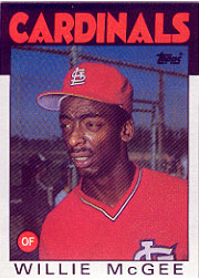 1986 Topps Baseball Cards      580     Willie McGee